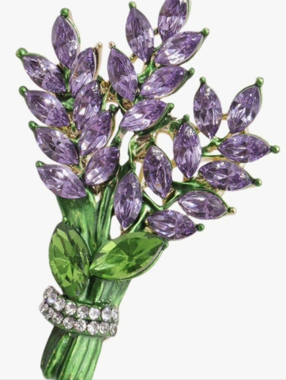 Romantic, Elegant Lavender Bouquet Lapel Pin 1.22" - Picture 5 of 5